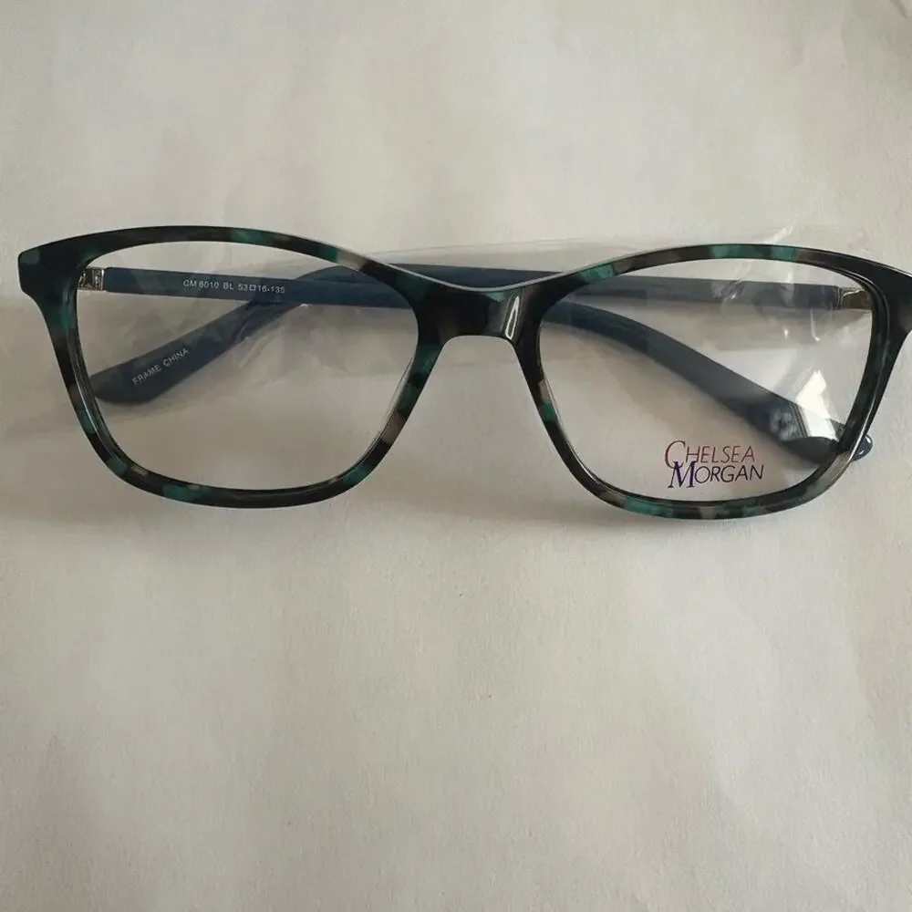 NWT Chelsea and Morgan blue multi tortoise glasses